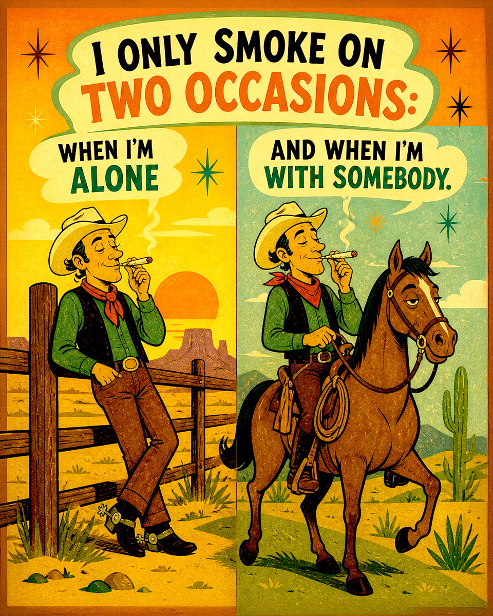 Only Smoke Alone Cowboy - Marijuana Poster