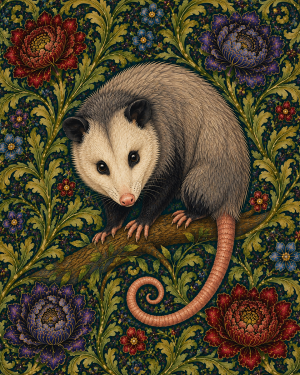 Opossum - 19th Century Arts and Crafts Style Art Print