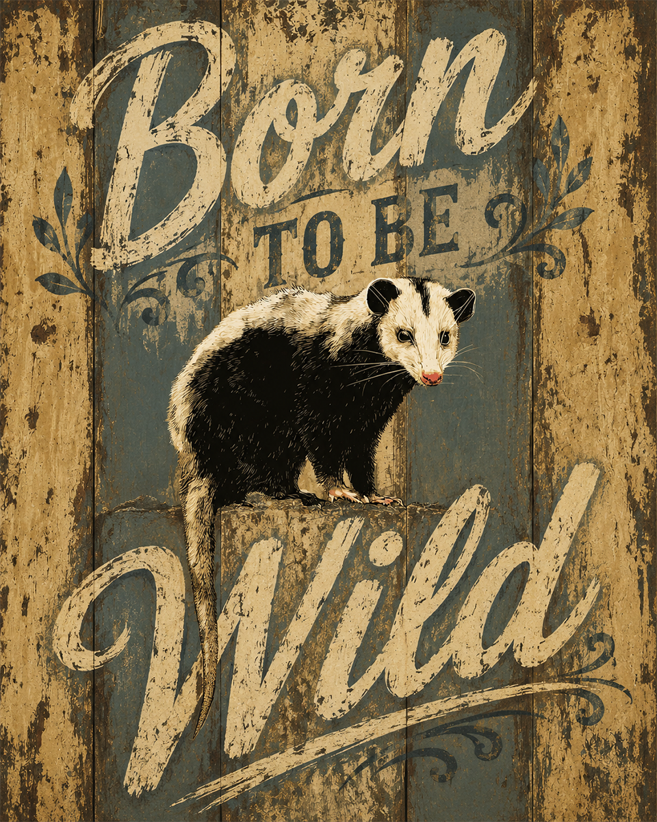 Opposum - Born to Be Wild - Wildlife Art Print