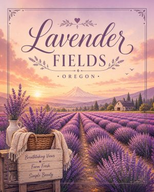 Oregon Lavender Fields  - Agri-Tourism Art Print