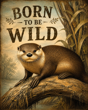 Otter - Born to Be Wild - Wildlife Art Print