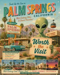 Palm Springs - Minimalist Style Alien Worth The Trip Art Print