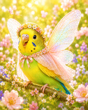 Parakeet Fairy - Animal Fairies - Children's Fantasy Artwork