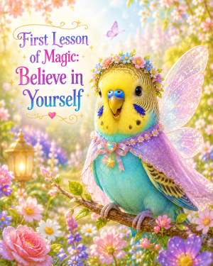Parakeet Fairy - Believe in Yourself - Animal Fairies - Children's Fantasy Artwork