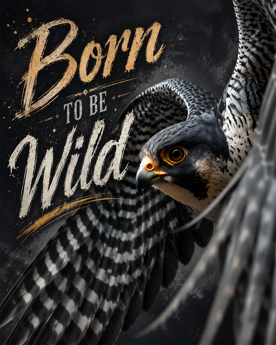 Peregrine Falcon in Flight - Born to Be Wild - Wildlife Art Print