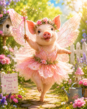 Pig Fairy - Animal Fairies - Children's Fantasy Artwork