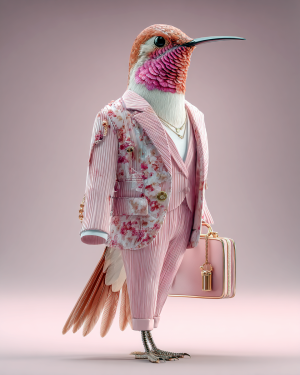 Pink Businesswoman - Humingbird Art Print