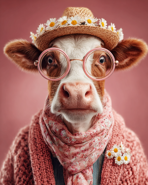 Pink Polly from Frankenmuth - Cow Art Print