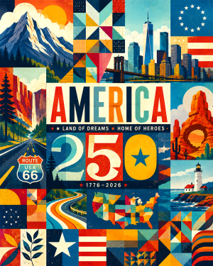 Pop Art Style America - USA 250th Anniversary Artwork