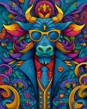 Powerful Bull - Cow Art Print