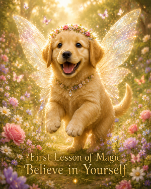 Puppy Fairy - Believe in Yourself - Animal Fairies - Children's Fantasy Artwork