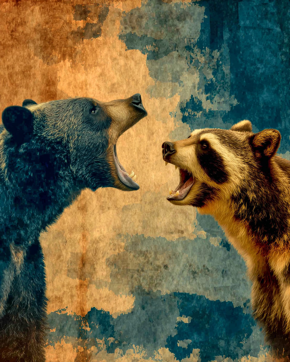 Raccoon Tells a Great Joke - Black Bear Art Print