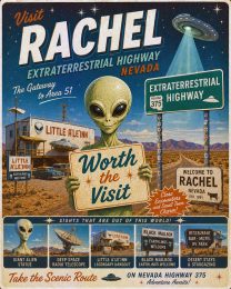Rachel Nevada - Mid Central Modern Style Alien Worth The Trip Art Print