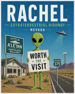 Rachel Nevada - Minimalist Style Alien Worth The Trip Art Print