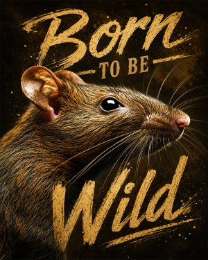 Rat - Born to Be Wild - Wildlife Art Print
