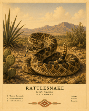 Rattlesnake - Vintage Wildlife Art - Antique Nature Illustration