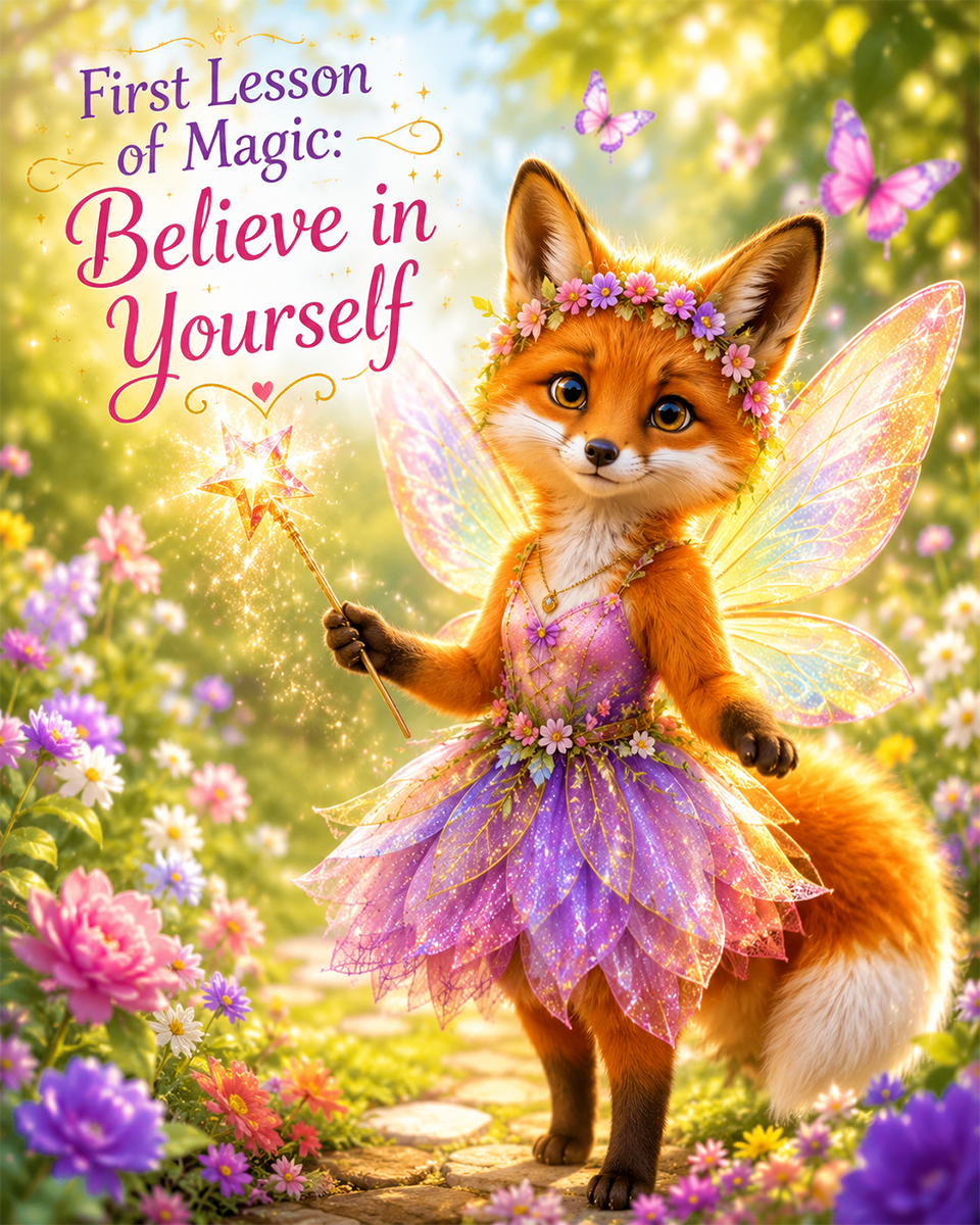Red Fox Fairy - Believe in Yourself - Animal Fairies - Children's Fantasy Artwork