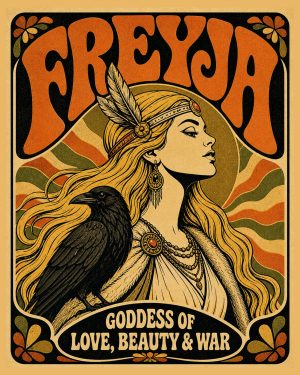 Rock Poster Style - Freyja the Norse Goddess Art Print