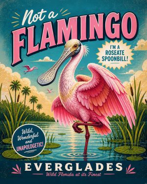 Roseate Spoonbill - Not a Flamingo - Everglades National Park Art Print