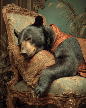 Sacked Out - Black Bear Art Print