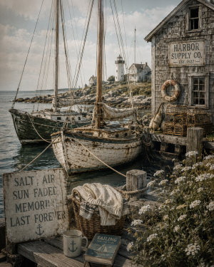 Sailboats by the Dock - Nautical Nostalgia