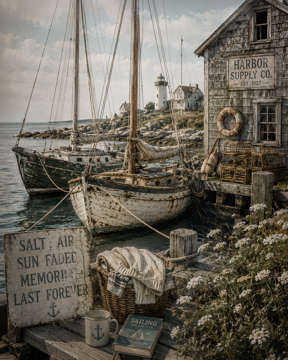 Sailboats by the Dock - Nautical Nostalgia