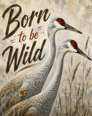 Sandhill Cranes - Born to Be Wild - Wildlife Art Print
