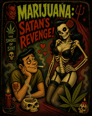 Satans Revenge Lowbrow - Marijuana Poster