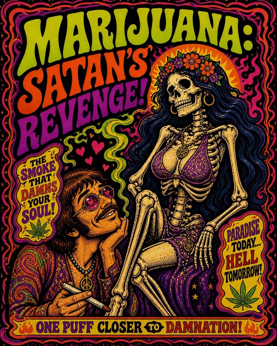 Satans Revenge Pschedelic - Marijuana Poster