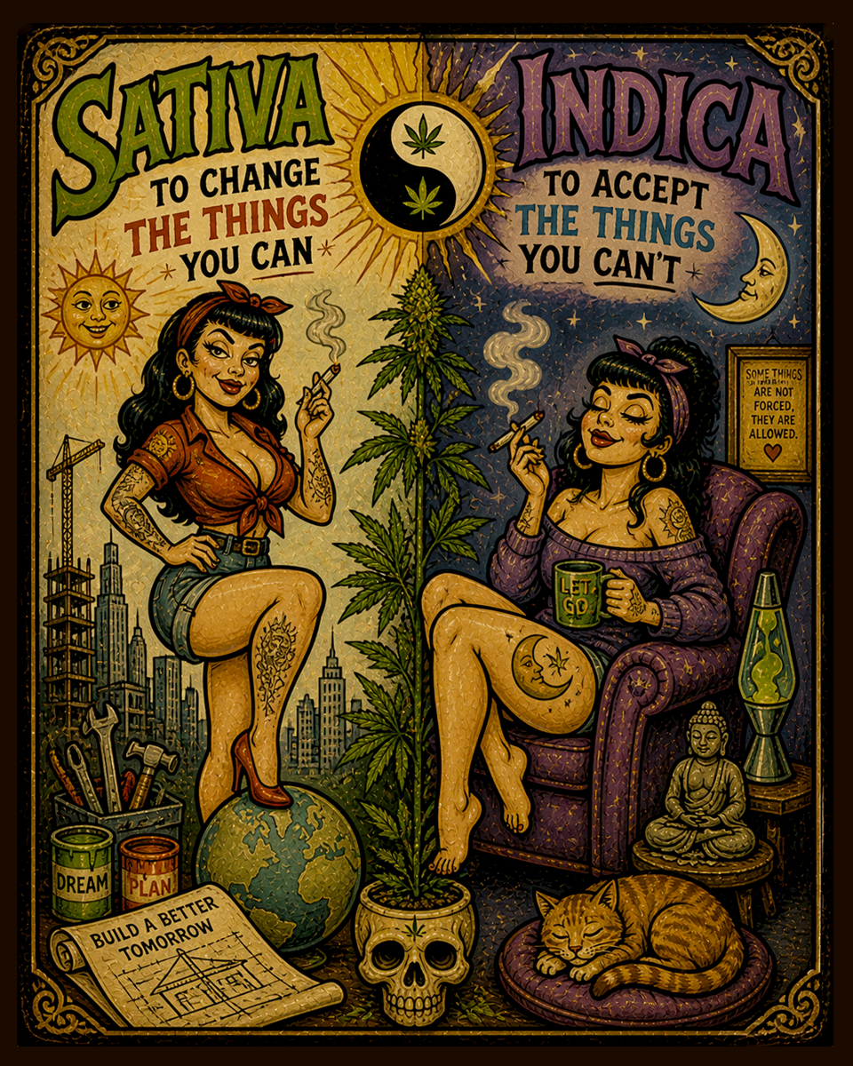 Sativa Indica Lowbrow - Marijuana Poster