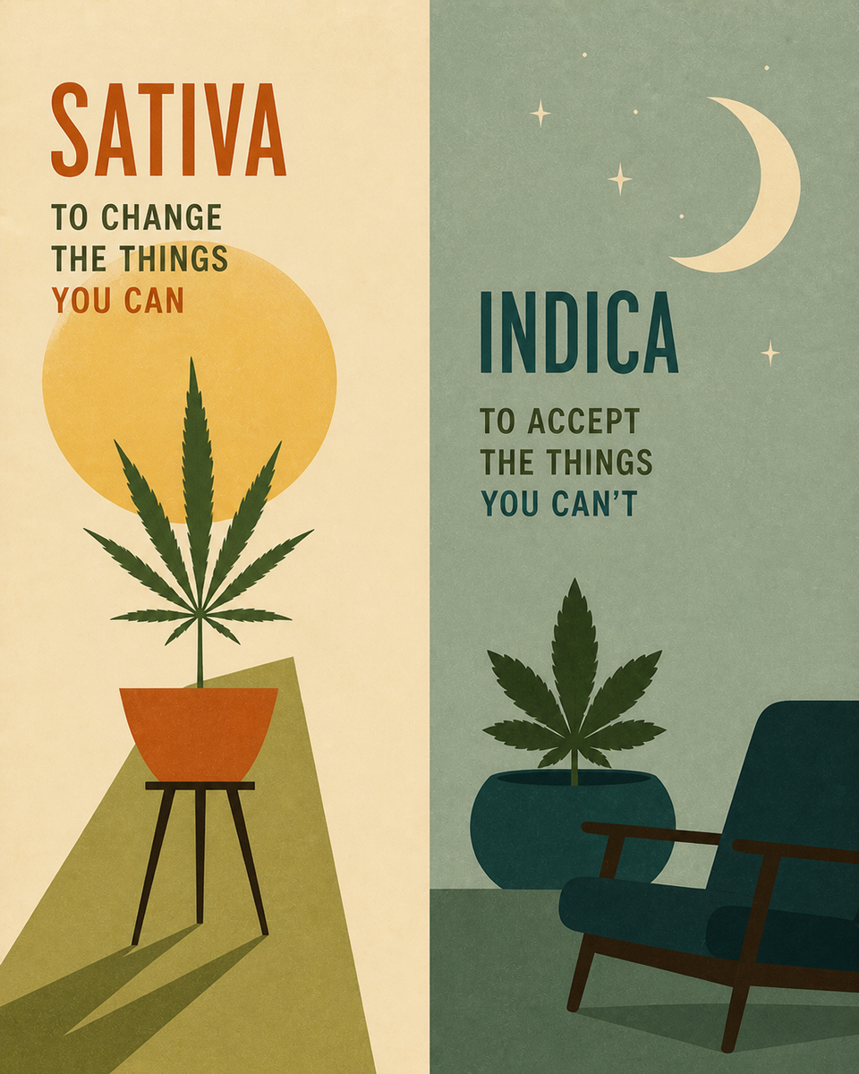 Sativa Indica Minimalist - Marijuana Poster