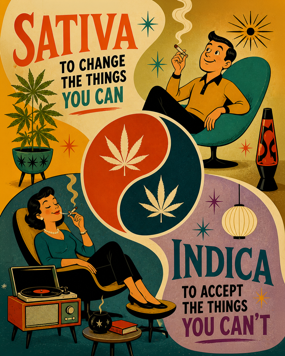 Sativa Indica Modern - Marijuana Poster