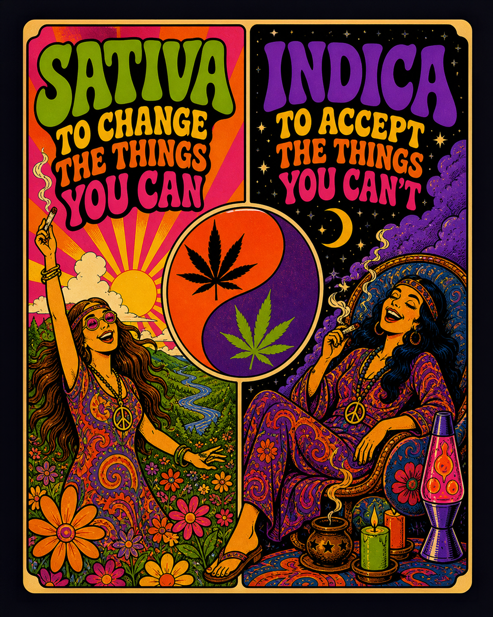Sativa Indica Psychedelic - Marijuana Poster