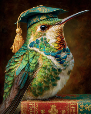 Scholarly Bird - Humingbird Art Print