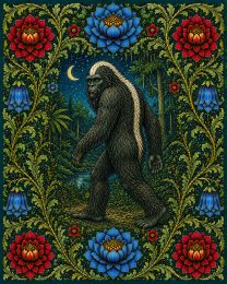 Skunk Ape - Art Nouveau Cryptid Artwork