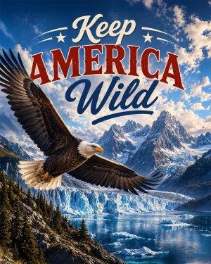 Soaring Bald Eagle - Keep America Wild Art Print - Americana Nature Artwork