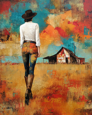 Southwestern Cowgirl Jana Art Print - Wholesale Retail Ready Matted Western Art.png