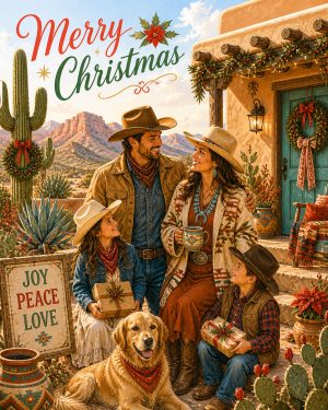 Southwestern Style X-Mas - Christmas Art Prints