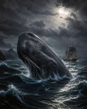 Sperm Whale Surfacing - Coastal Wall Art