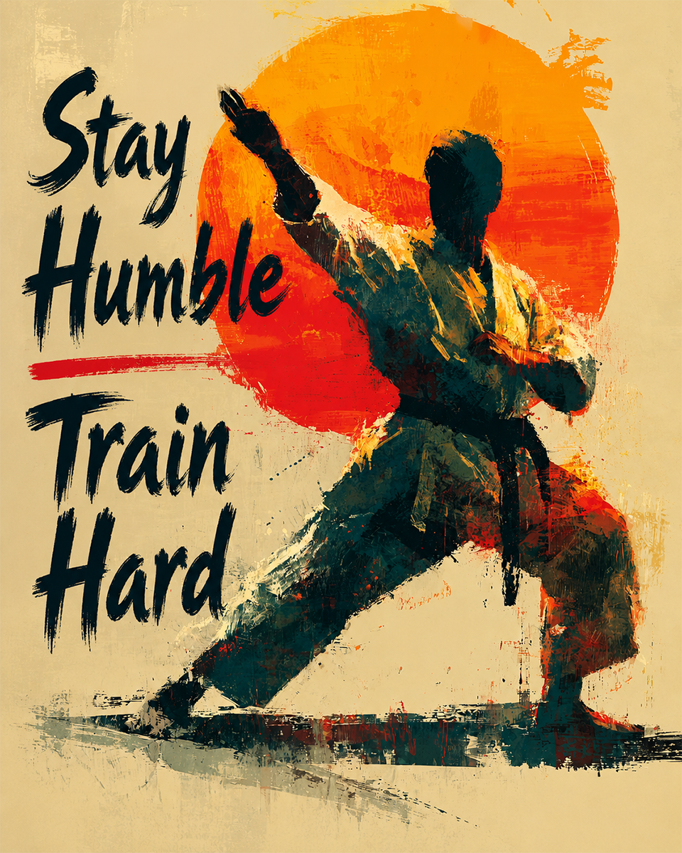 Stay Humble Train Hard - Sun - artial Arts Artwork