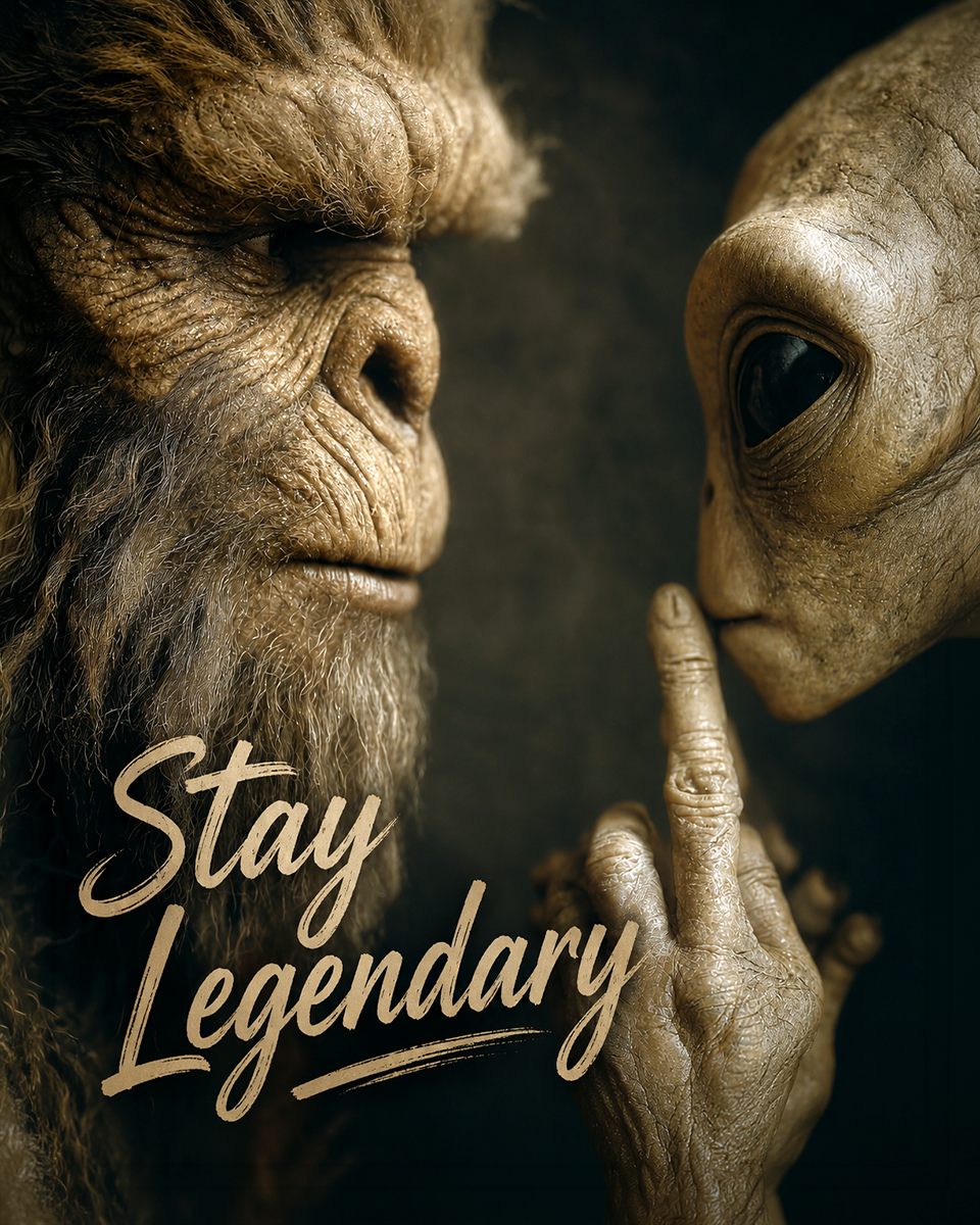 Stay Legendary - Alien - Bigfoot Wall Art