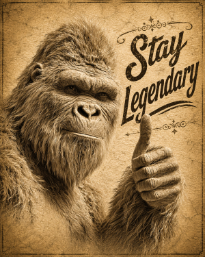 Stay Legendary - Bigfoot Wall Art