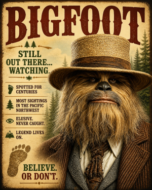 Still Watching - Bigfoot Wall Art