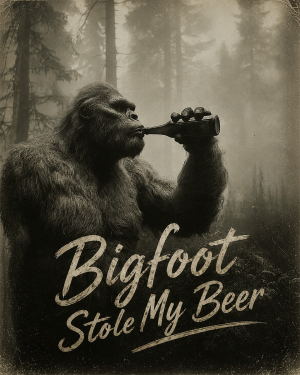Stole My Beer - Bigfoot Wall Art