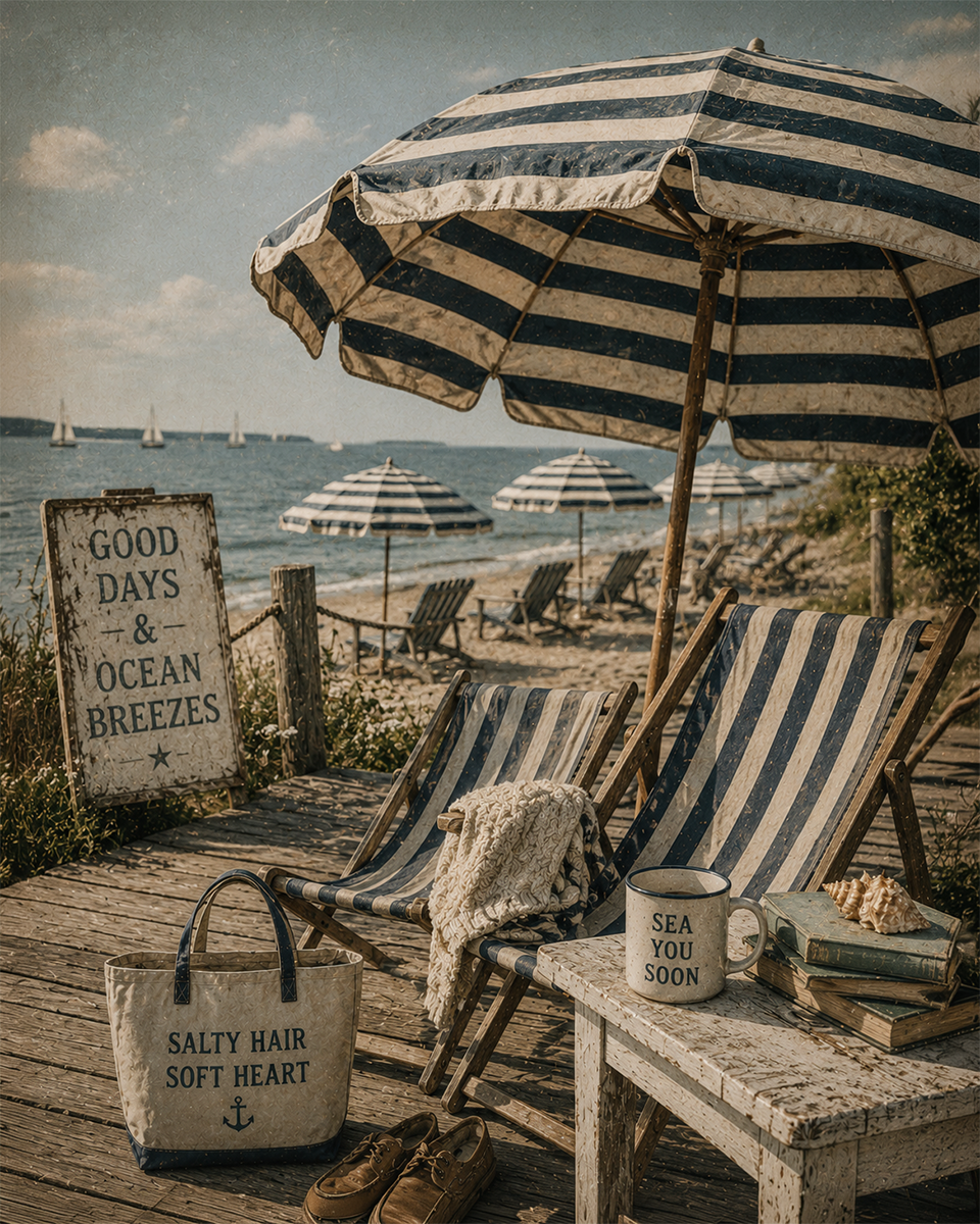 Striped Umbrellas - Nautical Nostalgia