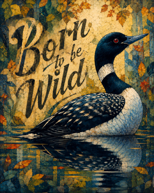Stylized Loon - Born to Be Wild - Wildlife Art Print