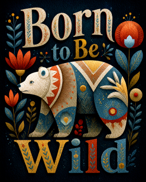 Stylized Polar Bear - Born to Be Wild - Wildlife Art Print