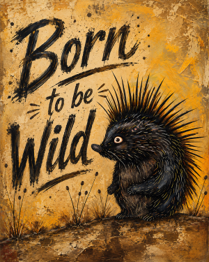 Stylized Porcupine - Born to Be Wild - Wildlife Art Print