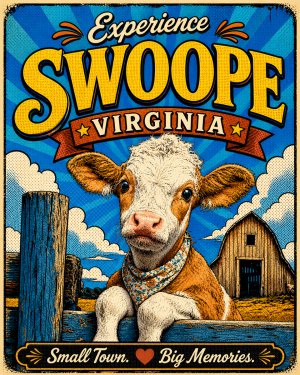 Swoope Virginia - Pop Art Calf Agri-Tourism Art Print