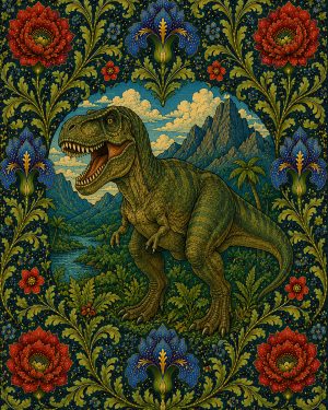 T Rex - Art Nouveau Cryptid Artwork